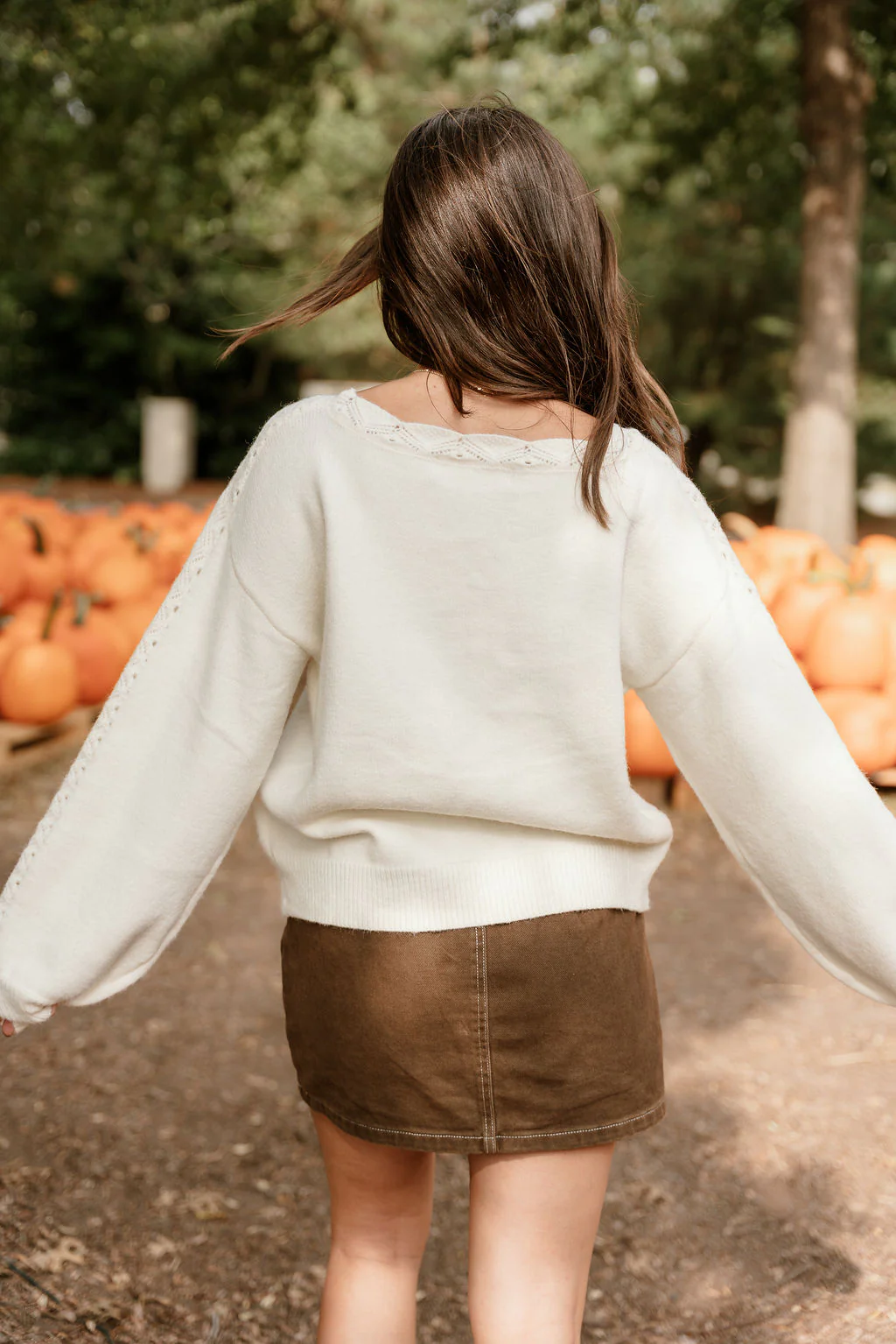 Emilia Cream Knit Long Sleeve Sweater - Image 9