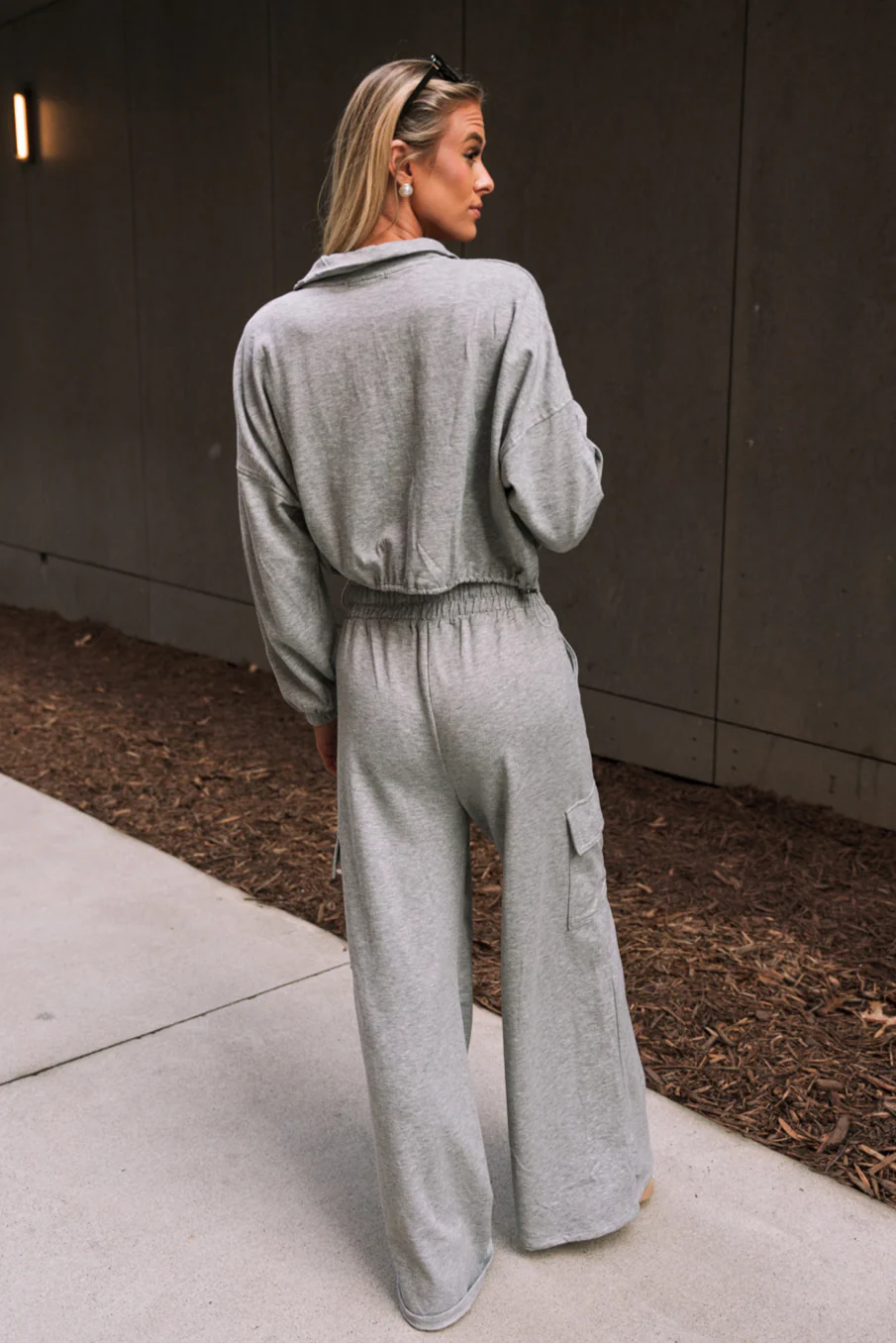 Emilia Heather Grey Cargo Jogger Pants - Image 4