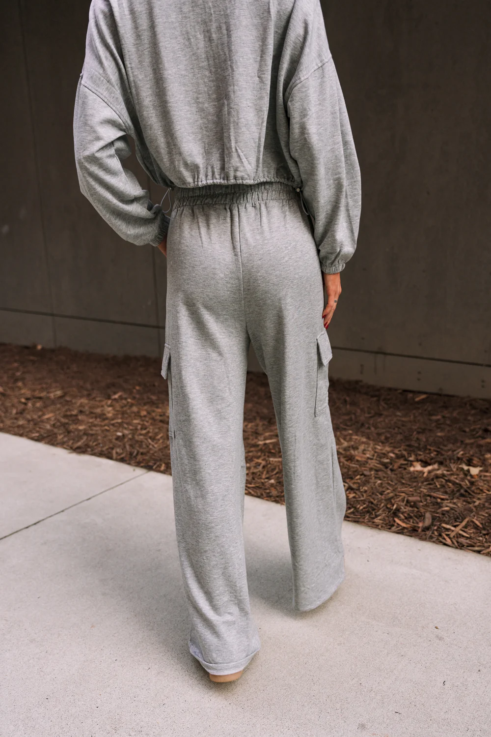 Emilia Heather Grey Cargo Jogger Pants - Image 6