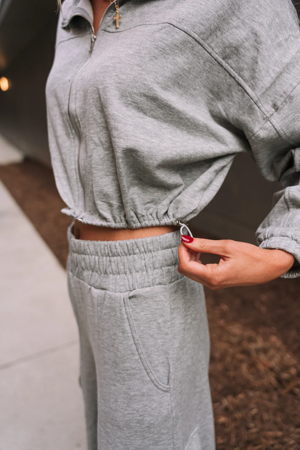 Emilia Heather Grey Cargo Jogger Pants - Image 7
