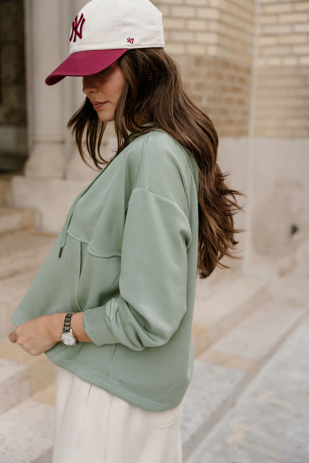 Emilia Light Sage Hoodie Sweatshirt - Image 10