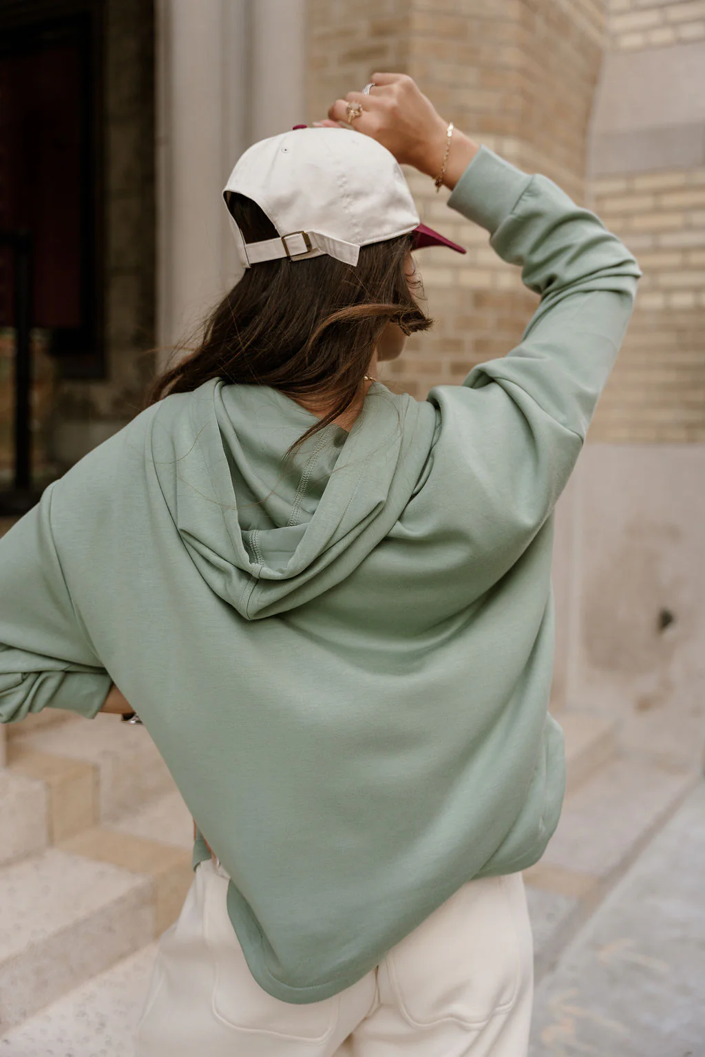 Emilia Light Sage Hoodie Sweatshirt - Image 12
