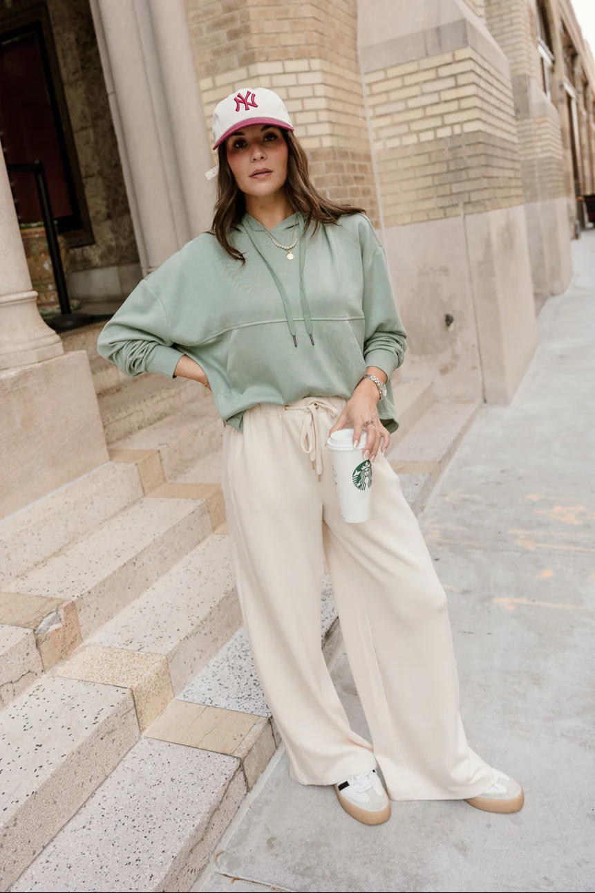 Emilia Light Sage Hoodie Sweatshirt - Image 5