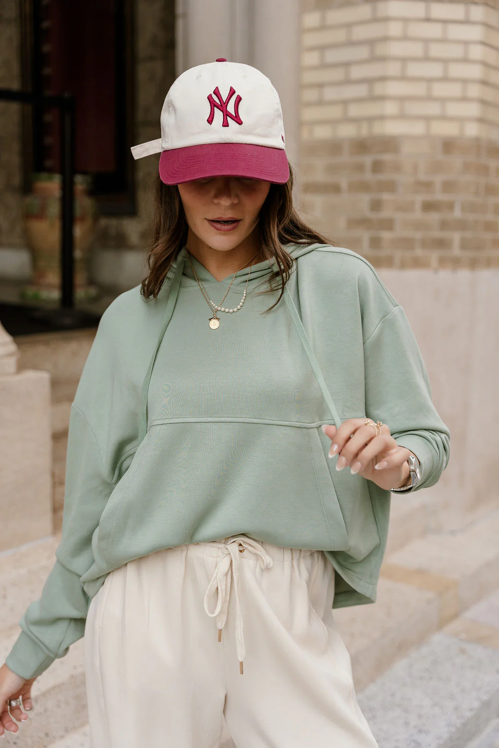 Emilia Light Sage Hoodie Sweatshirt - Image 6