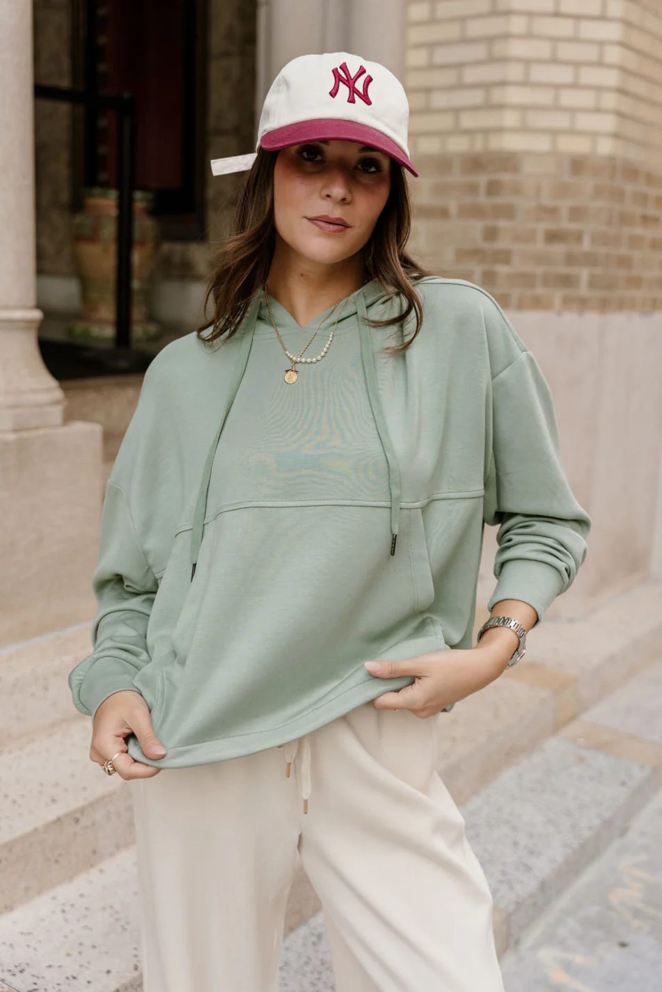 Emilia Light Sage Hoodie Sweatshirt - Image 7