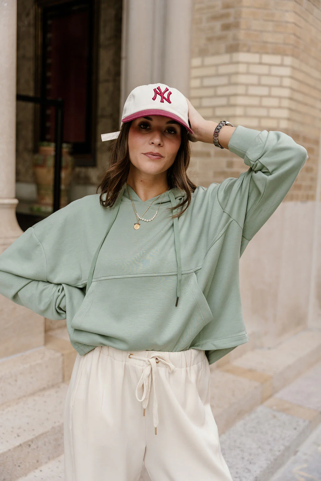 Emilia Light Sage Hoodie Sweatshirt - Image 8