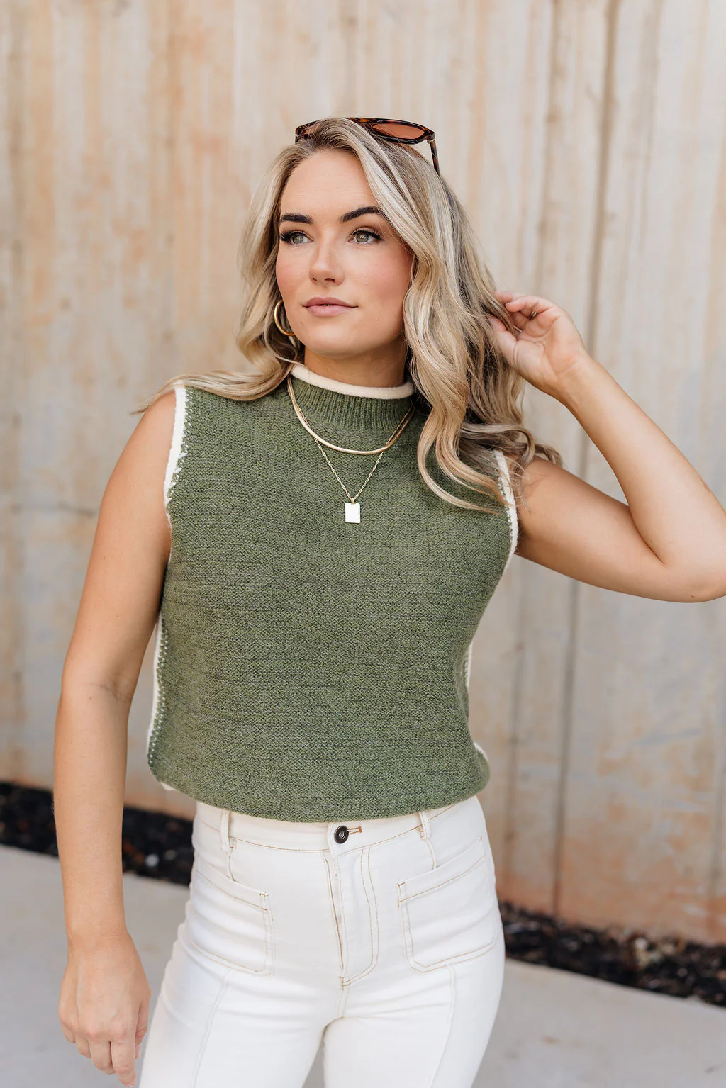 Erica Mock Neck Sleeveless Sweater - Image 6
