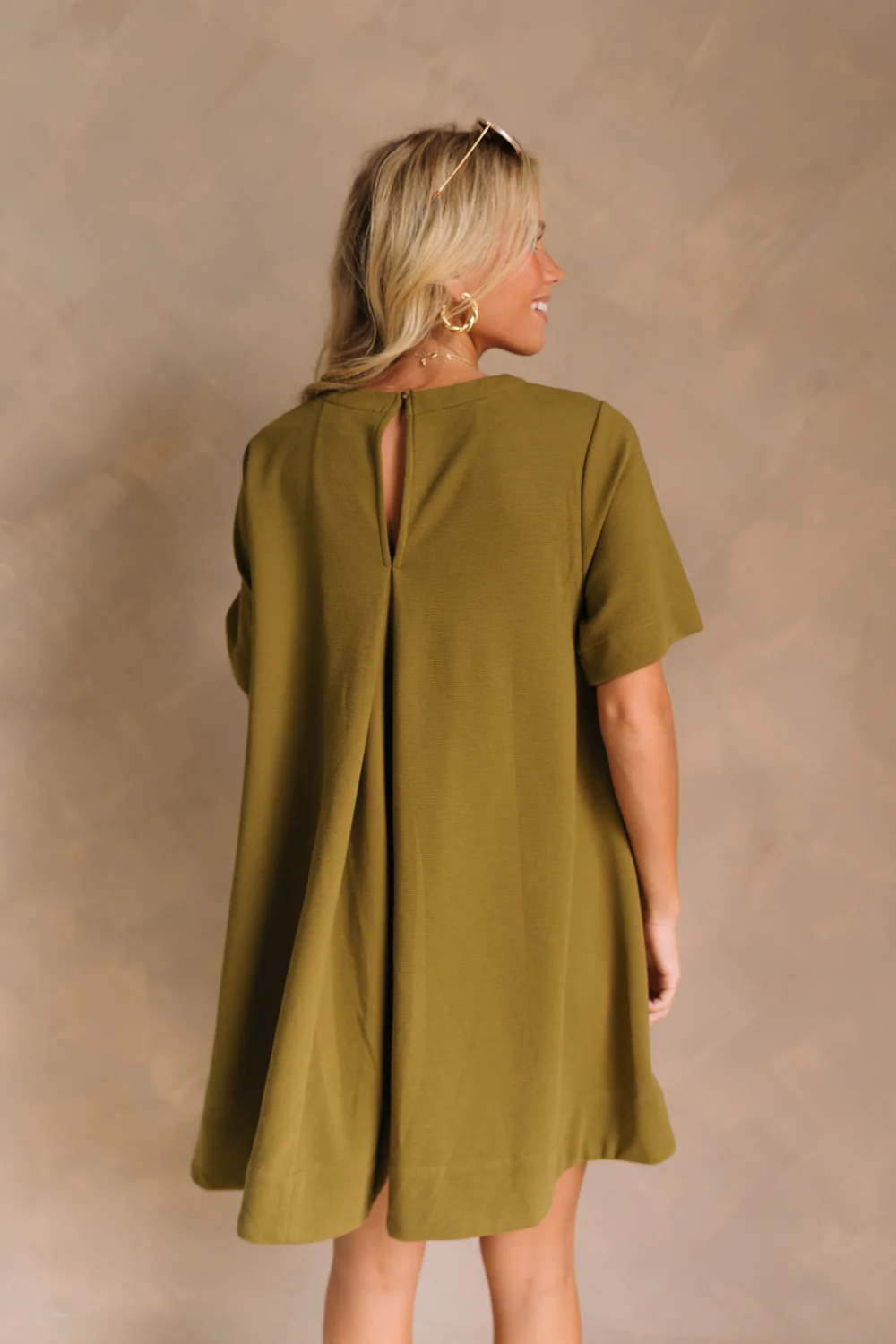 Erica Olive Short Sleeve Mini Dress - Image 7
