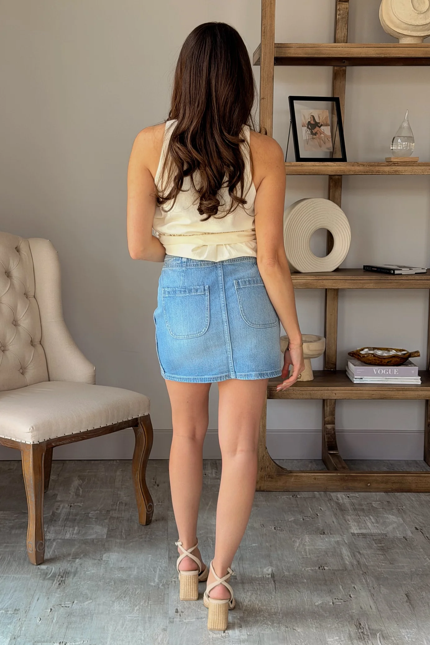 Erica Scalloped Denim Mini Skirt - Image 8