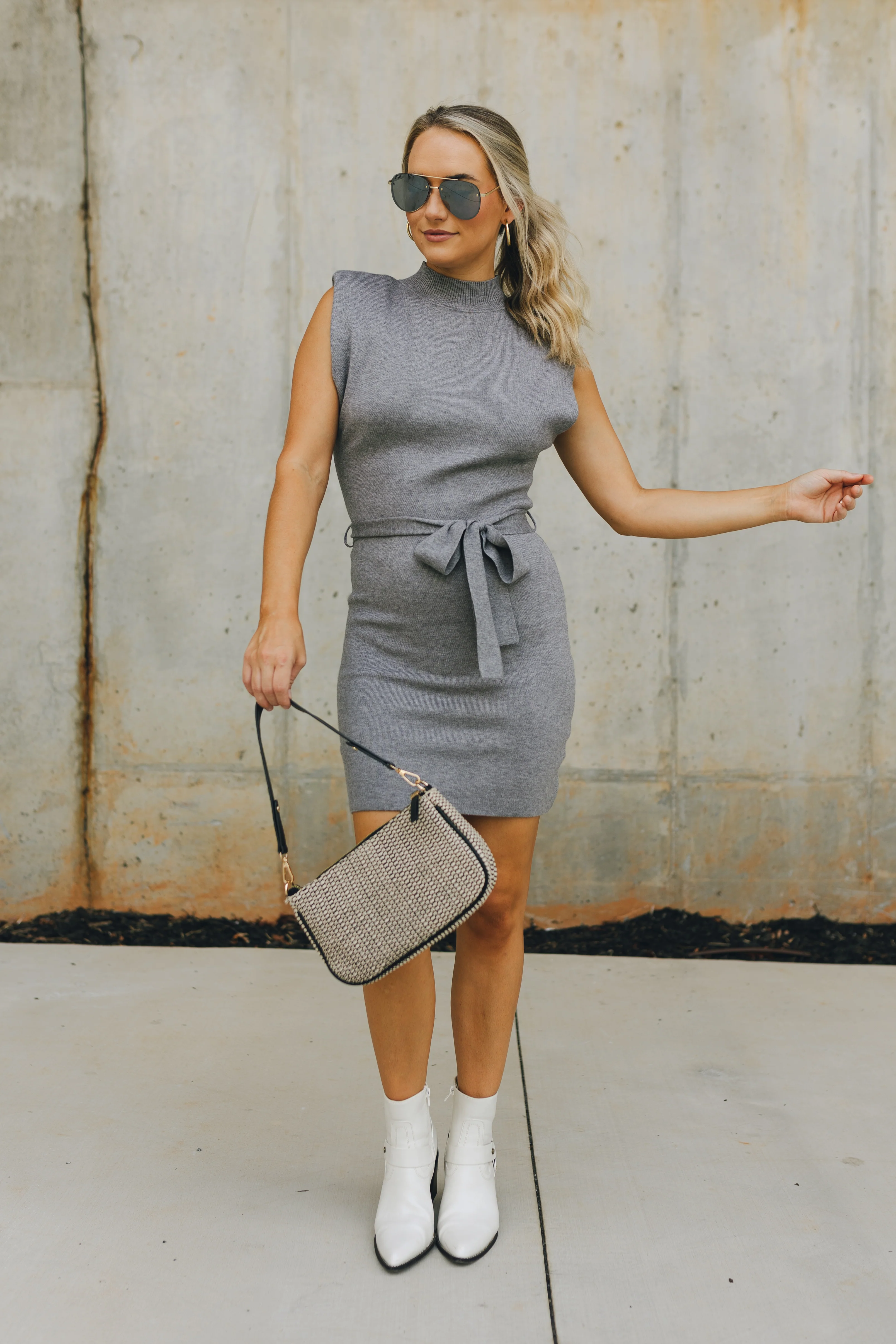 Erin Grey Sweater Mini Dress - Image 2