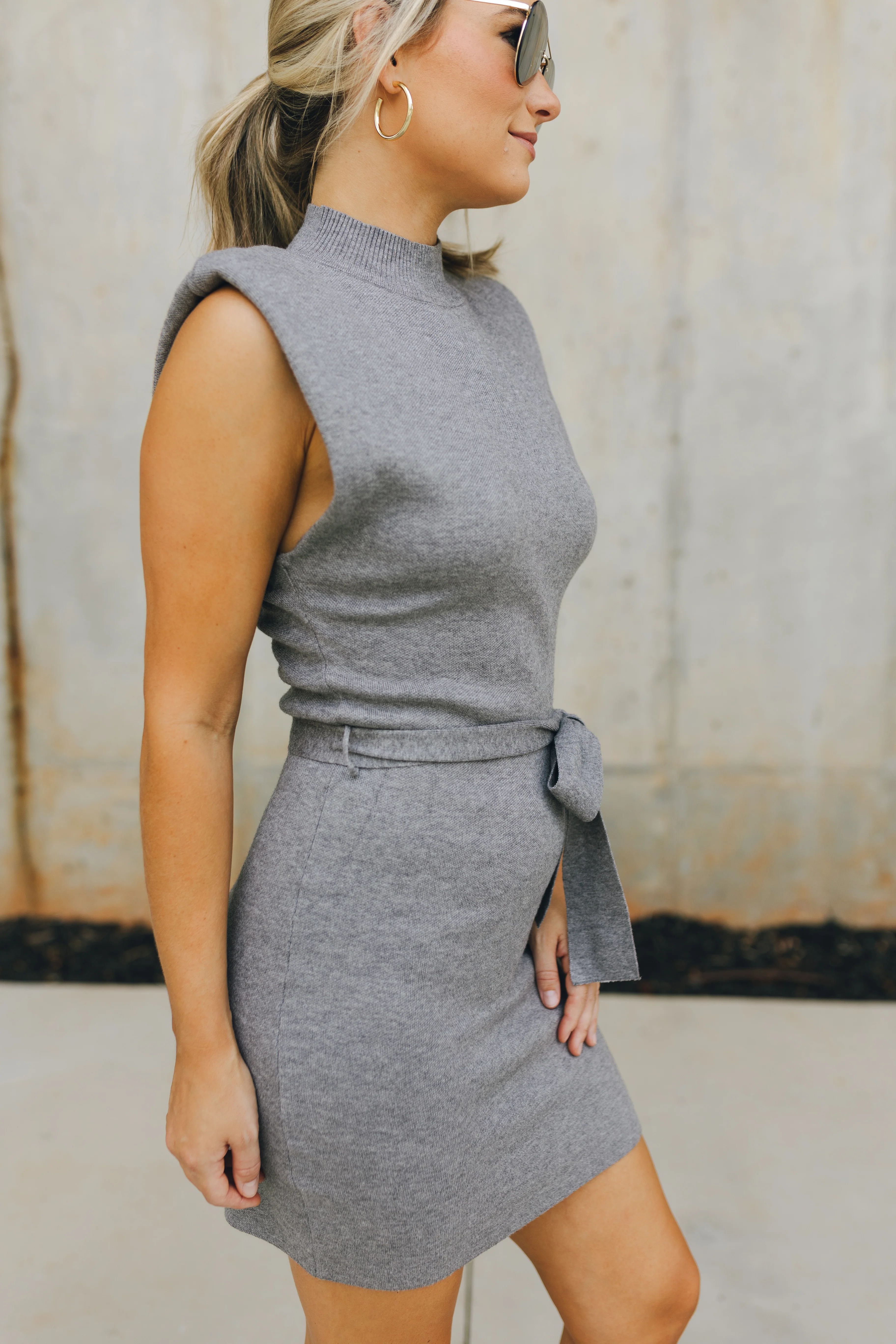 Erin Grey Sweater Mini Dress - Image 3