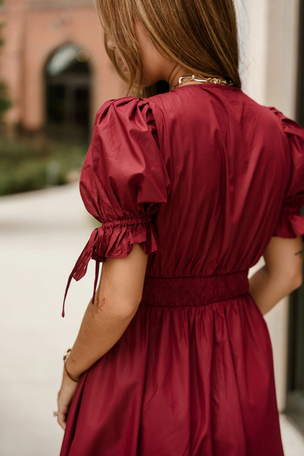 Estella Deep Rust Eyelet Zip-Up Midi Dress - Image 11