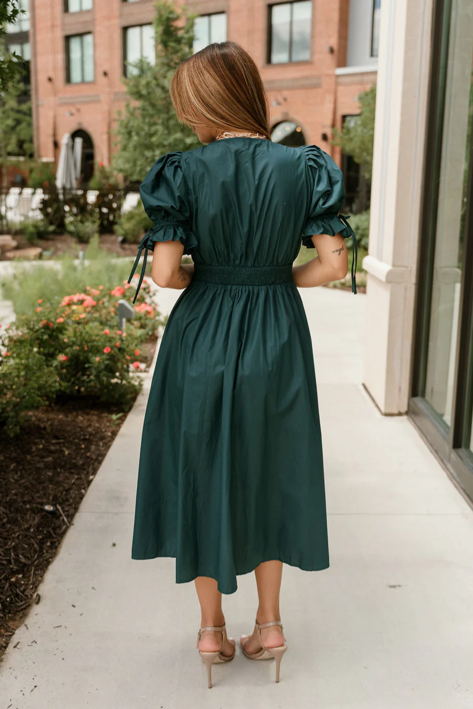 Estella Teal Eyelet Zip-Up Midi Dress - Image 11