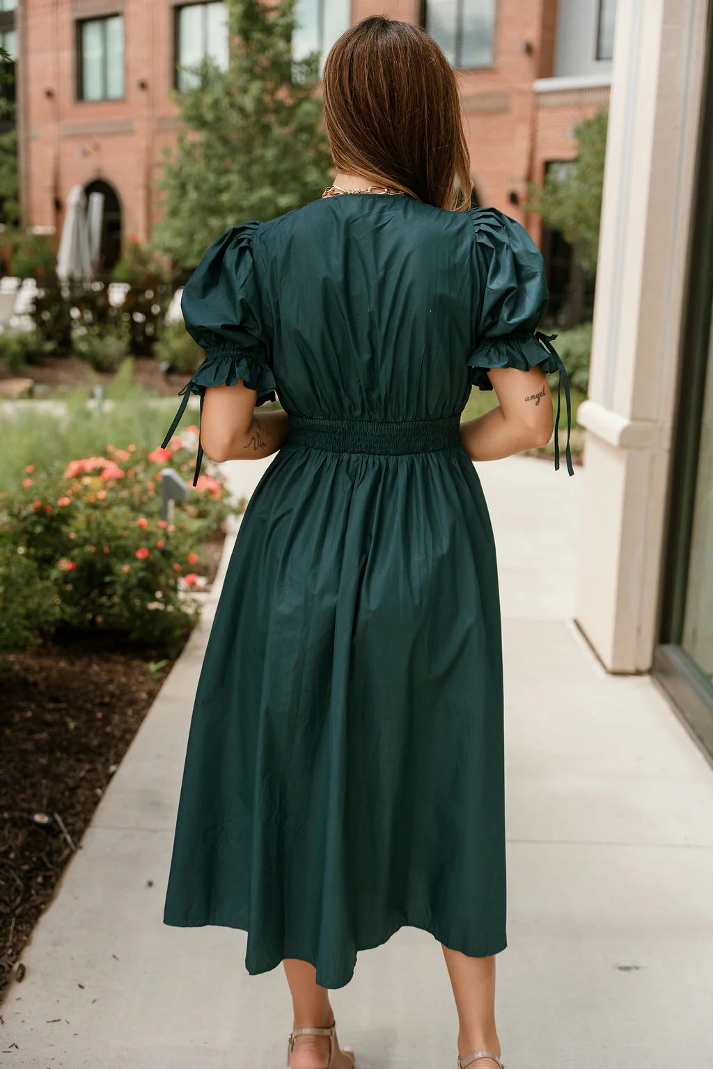 Estella Teal Eyelet Zip-Up Midi Dress - Image 4