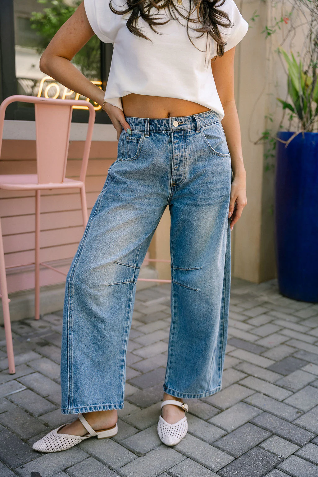 Estelle Medium Denim Barrel Leg Jeans - Image 3