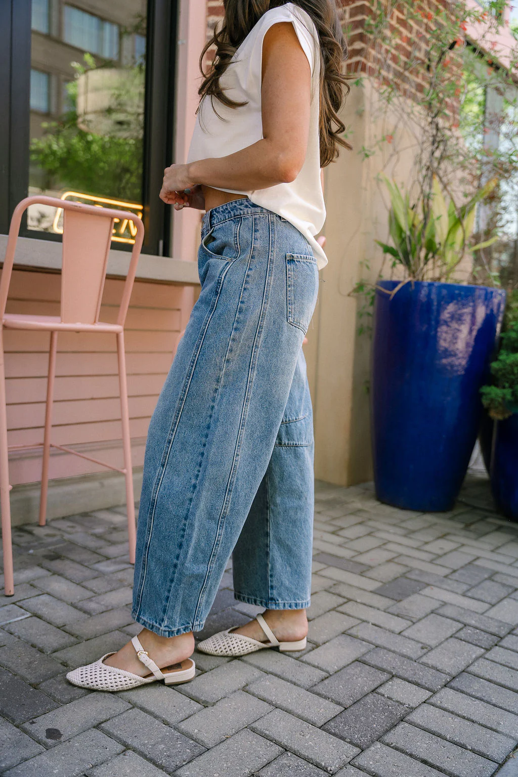 Estelle Medium Denim Barrel Leg Jeans - Image 6