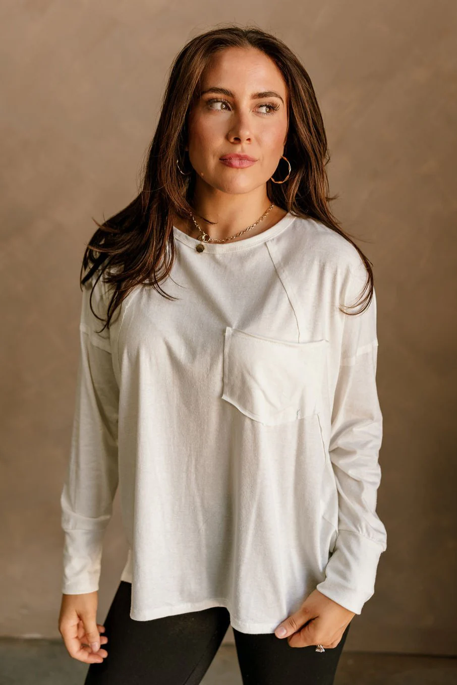 Alina Off White Long Sleeve Top