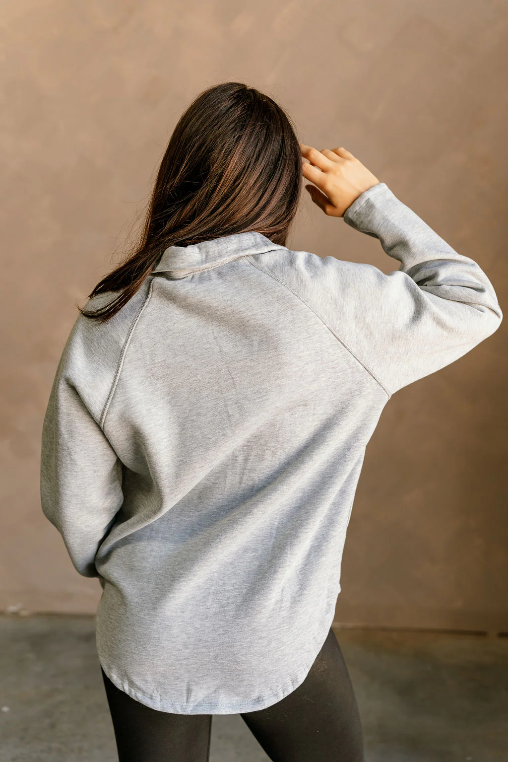 Arya Heather Grey Zip-Up Sweatshirt - Image 4