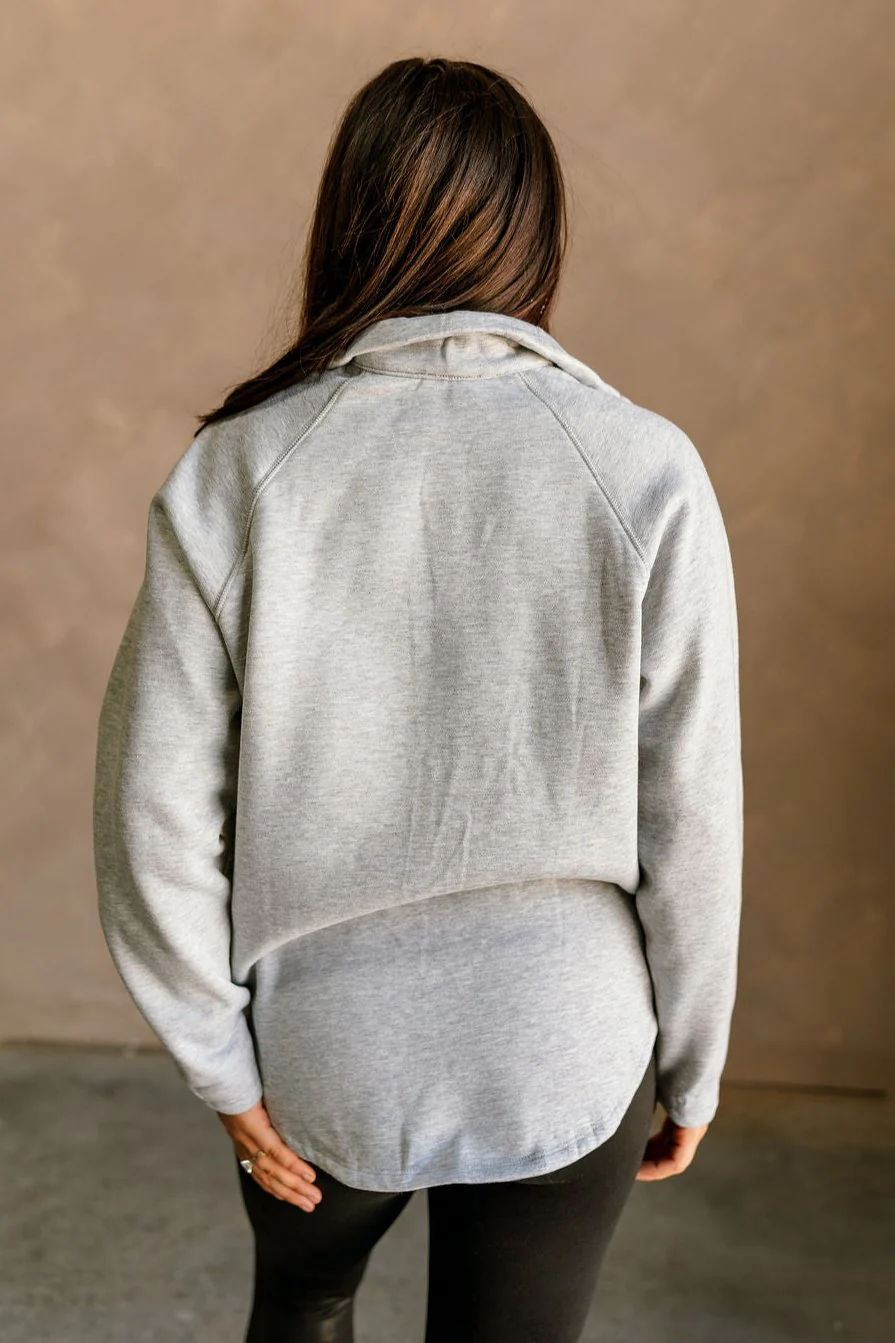 Arya Heather Grey Zip-Up Sweatshirt - Image 6
