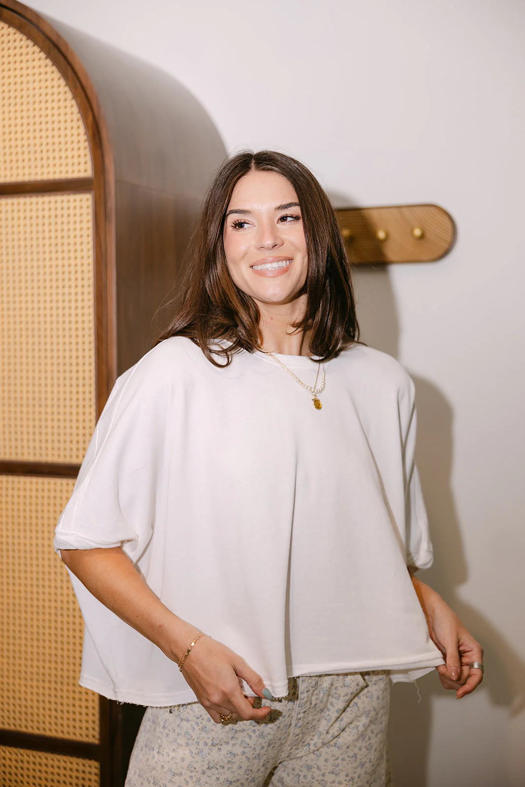 Eva White Oversized Short Sleeve Tee - Image 5