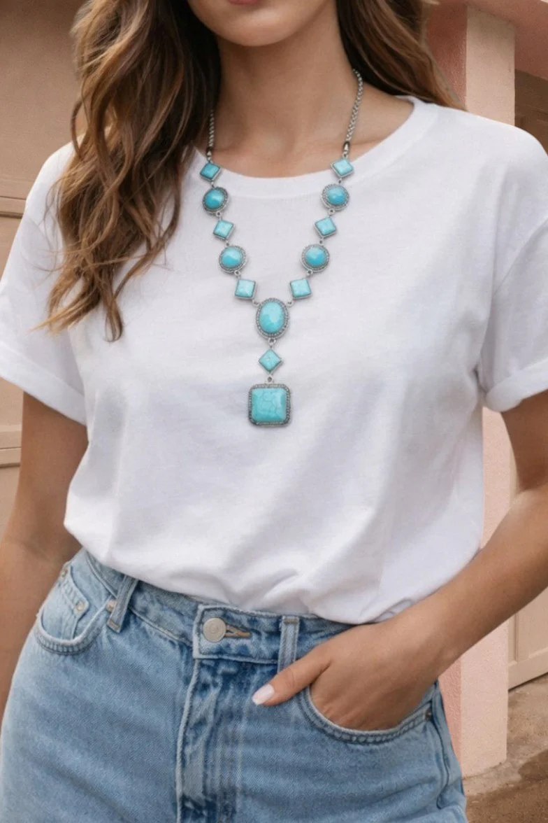 Evelyn Silver Turquoise Necklace - Image 2