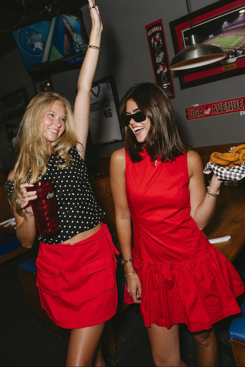 Everleigh Red Denim Cargo Skort - Image 10
