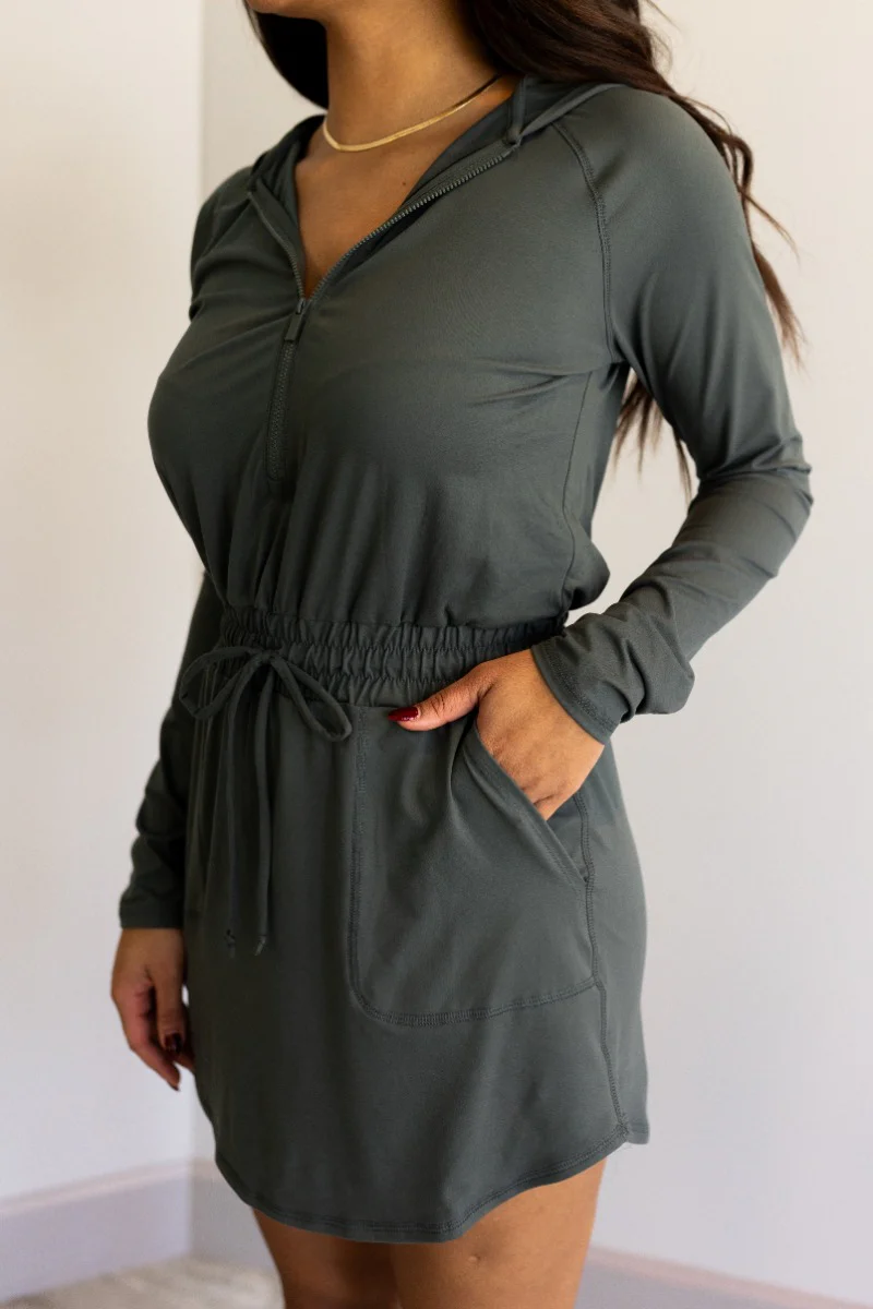 Ezra Grey Green Long Sleeve Romper - Image 3