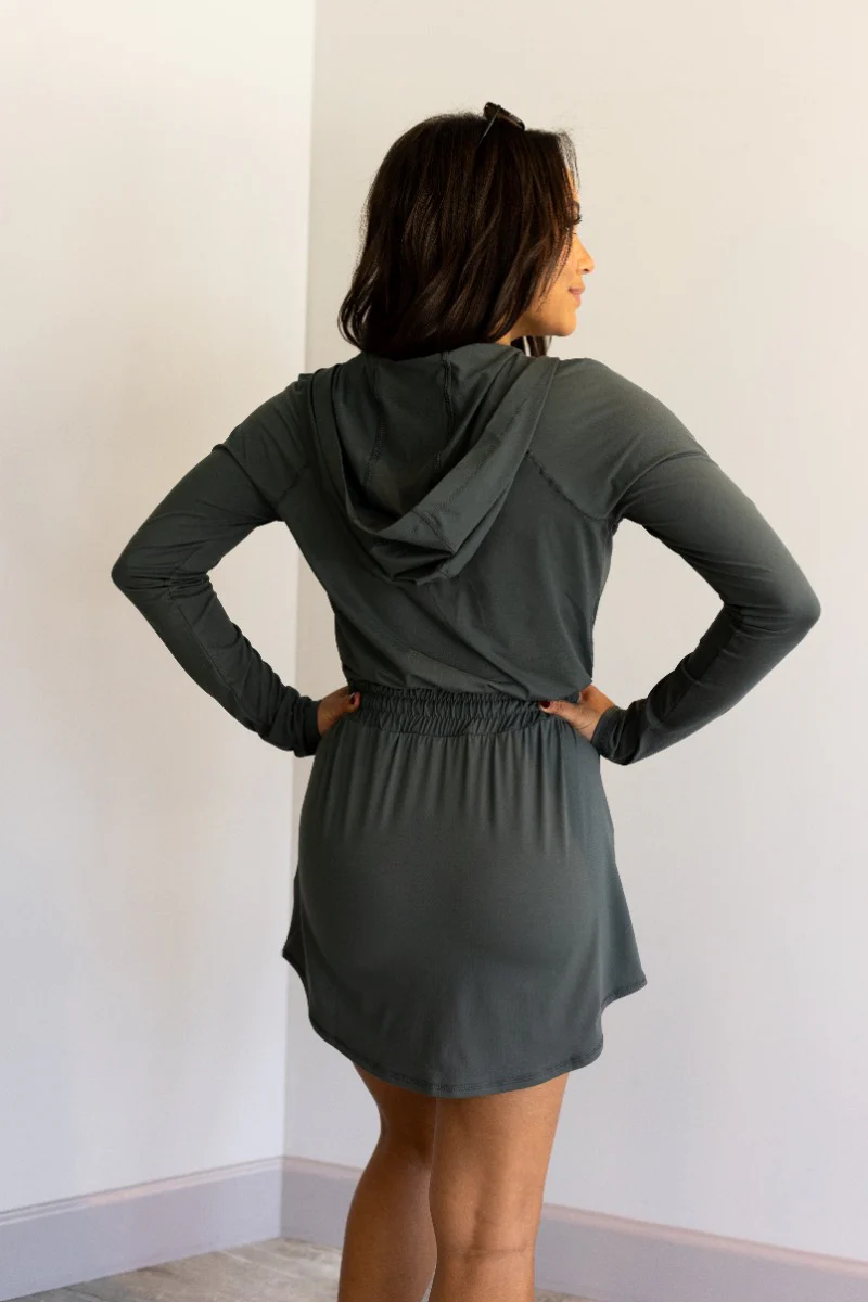 Ezra Grey Green Long Sleeve Romper - Image 6