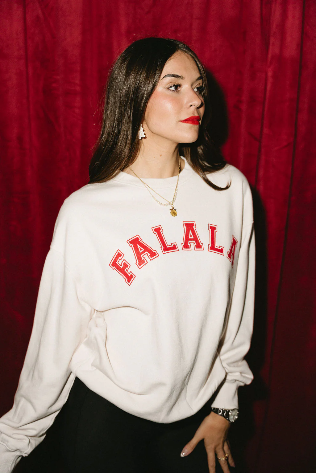 Falala Ivory & Red Sweatshirt