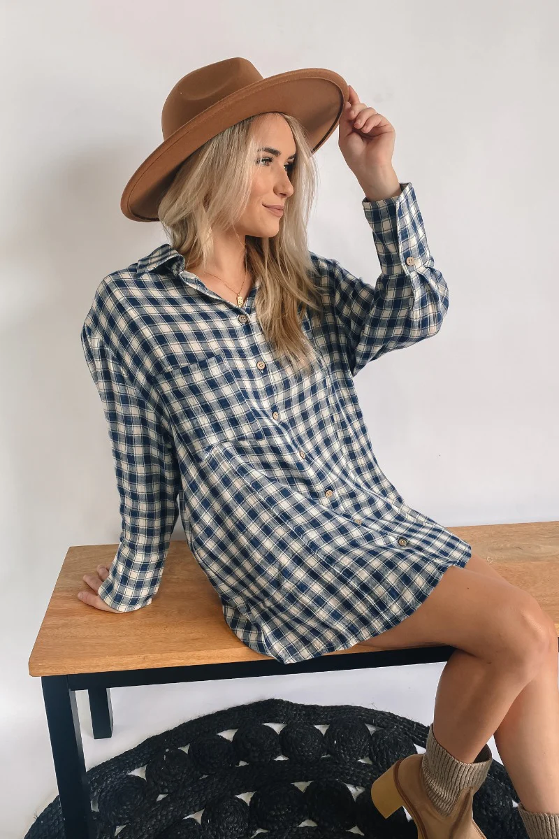 Falling For You Dress In Blue - Image 3