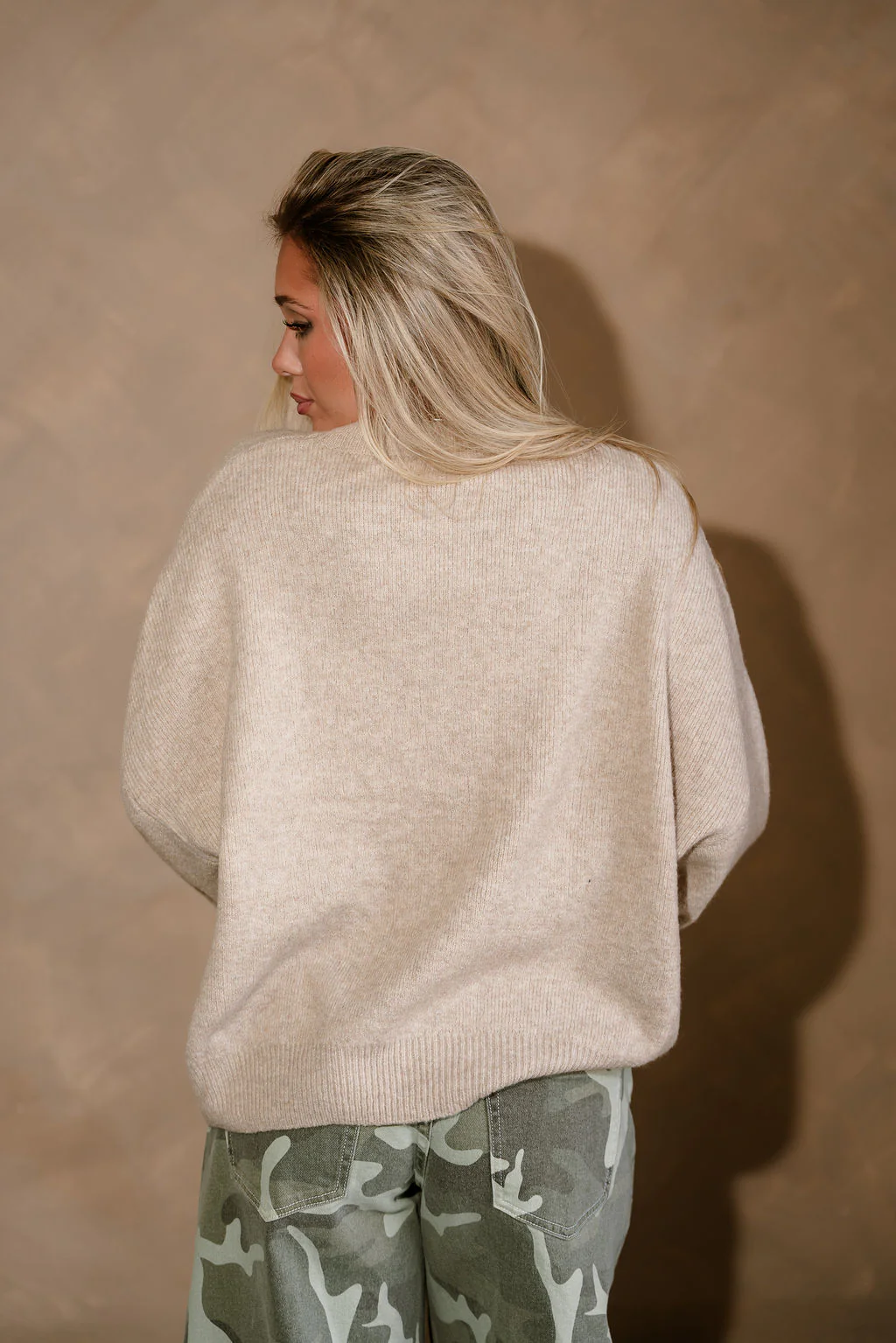 Farrah Beige Balloon Sleeve Sweater - Image 7