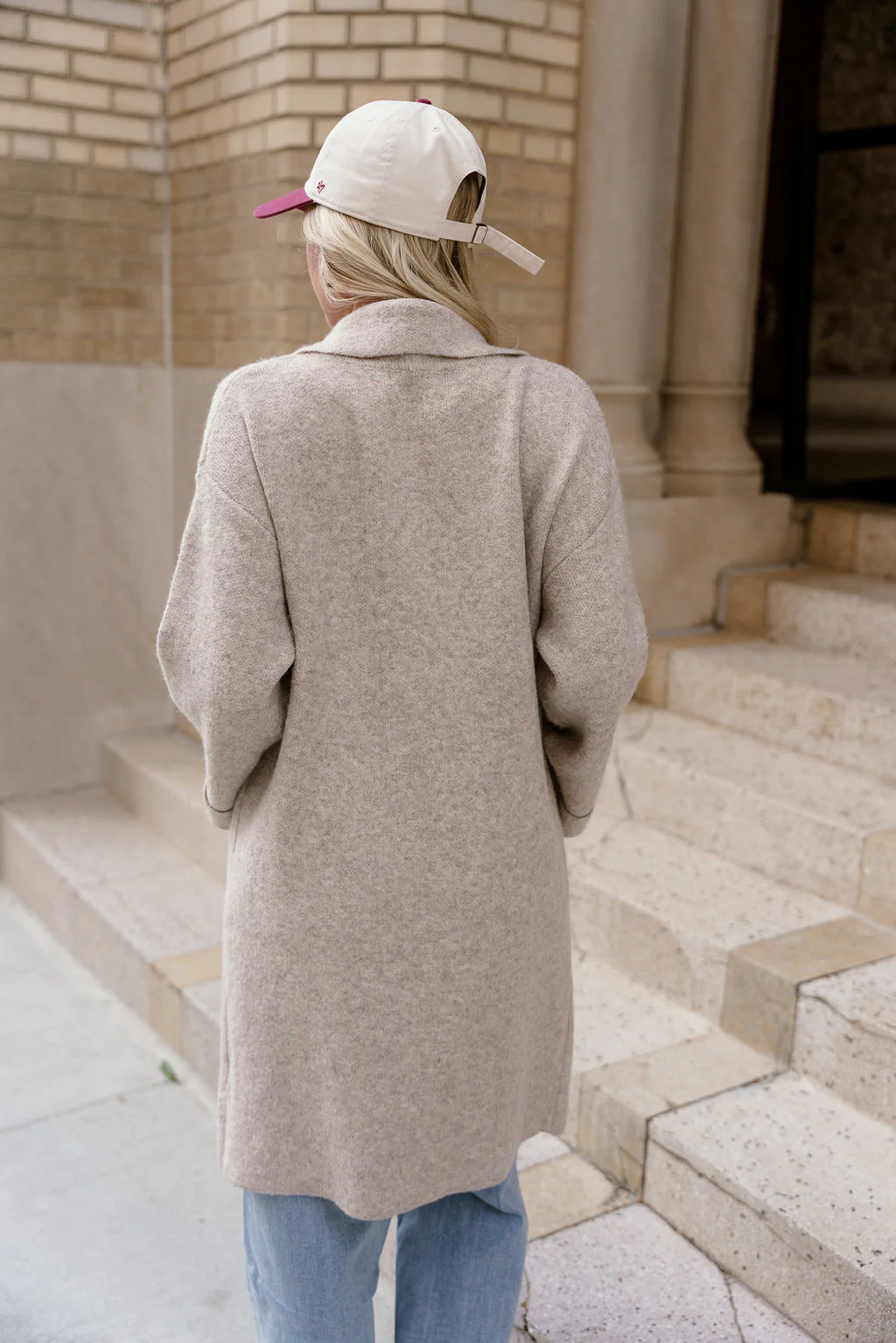 Farrah Oatmeal Knit Collared Jacket - Image 10
