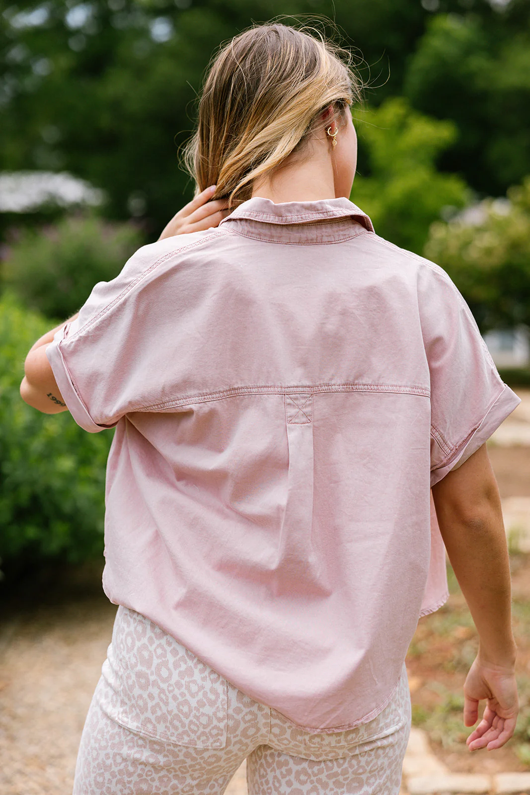 Faye Mauve Pink Button-Up Top - Image 4