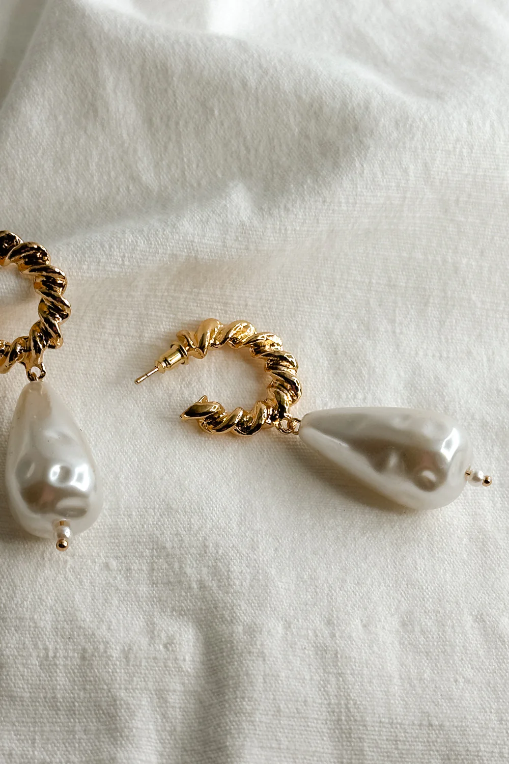 Eira Gold Pearl Mini Hoop Dangle Earring