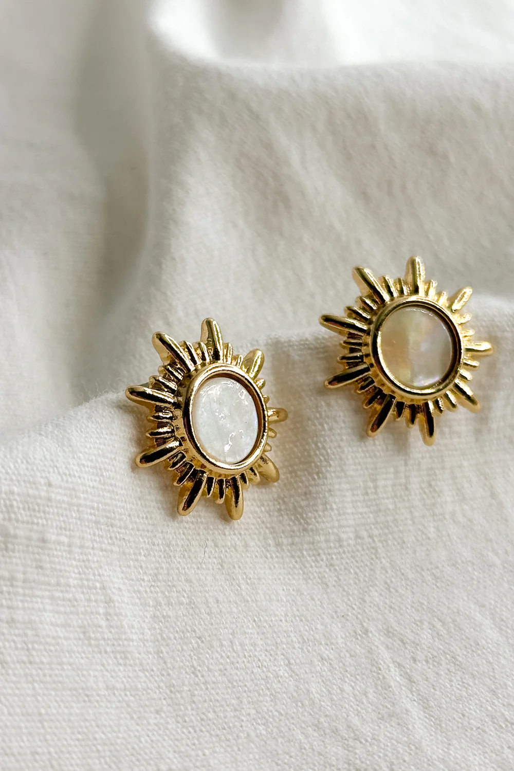 Faith Gold & White Starburst Stud Earring