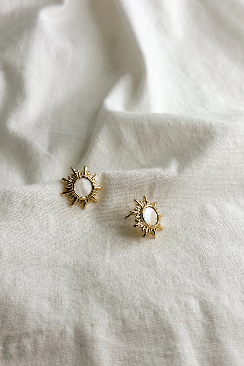 Faith Gold & White Starburst Stud Earring - Image 2