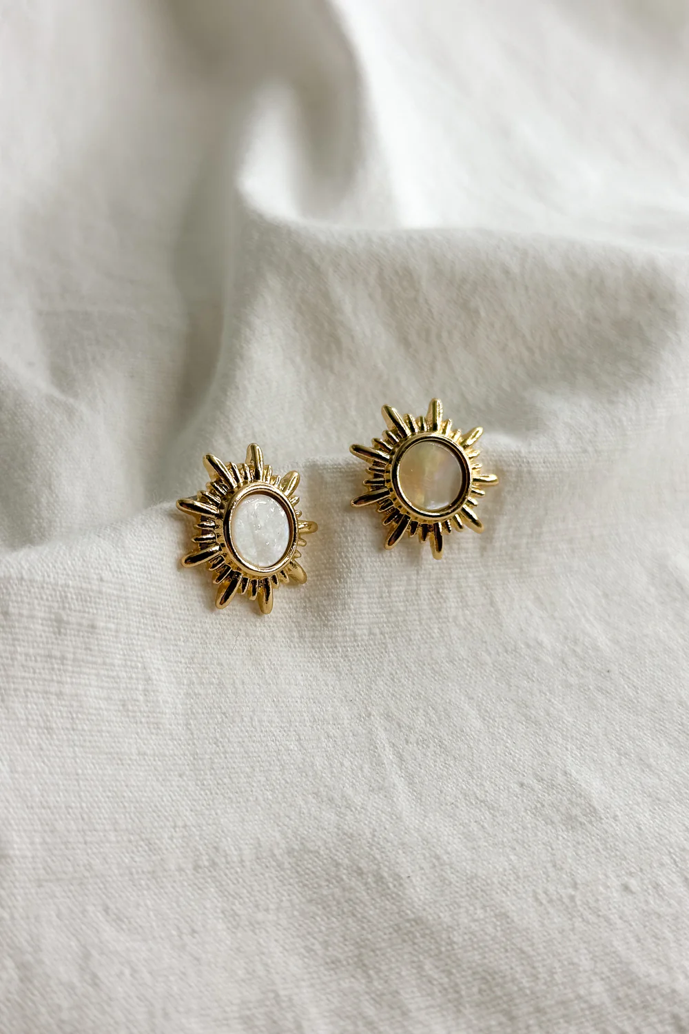 Faith Gold & White Starburst Stud Earring - Image 4