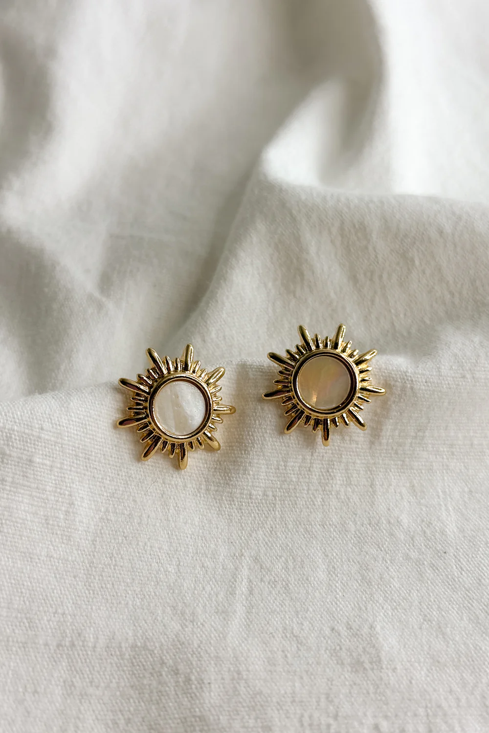 Faith Gold & White Starburst Stud Earring - Image 5