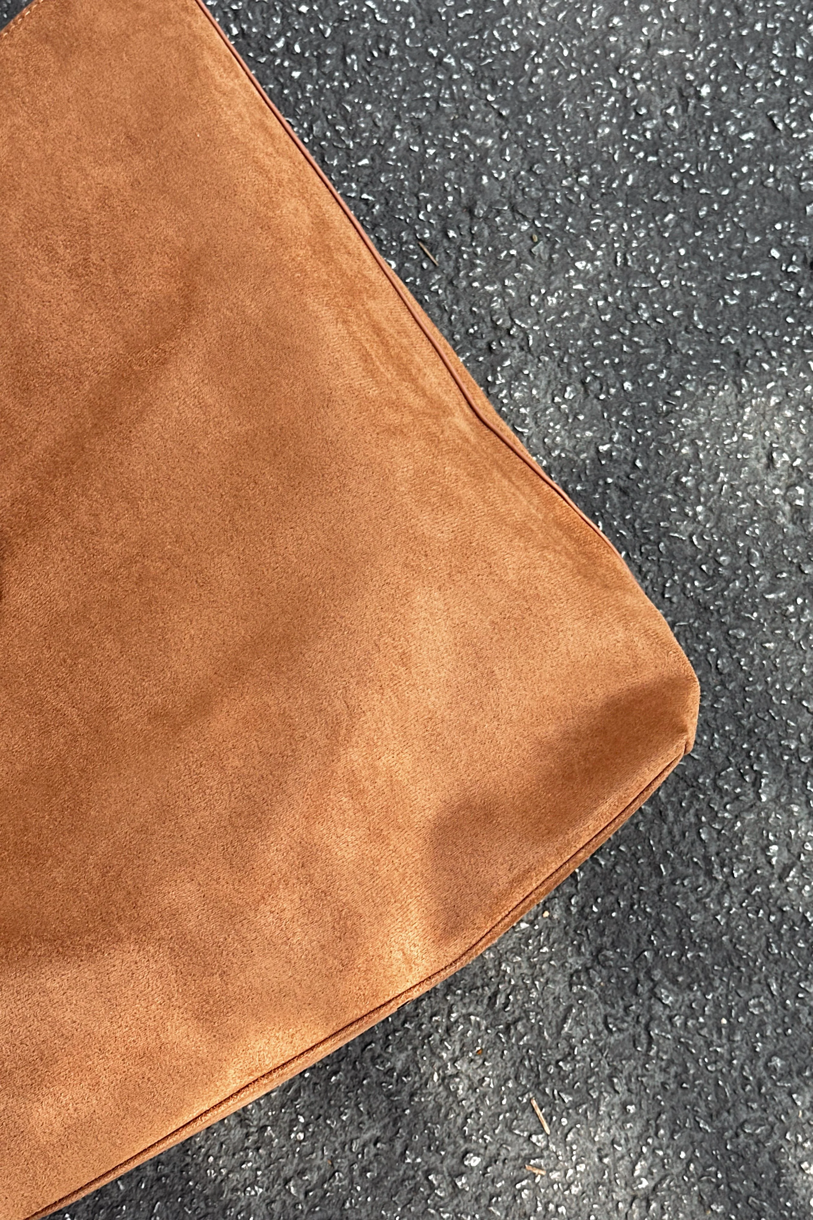 Felicity Cognac Suede & Leather Tote Purse - Image 3