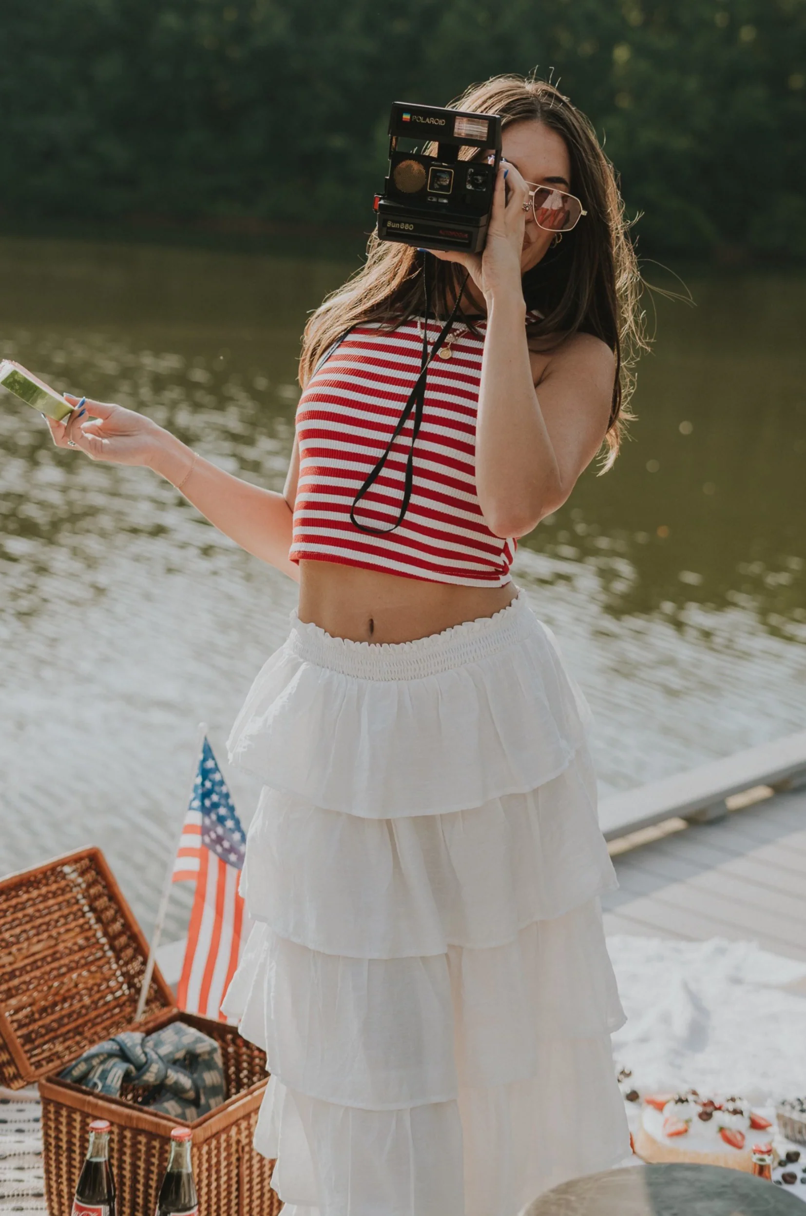 Felicity Red White & Blue Striped Tank Top - Image 3