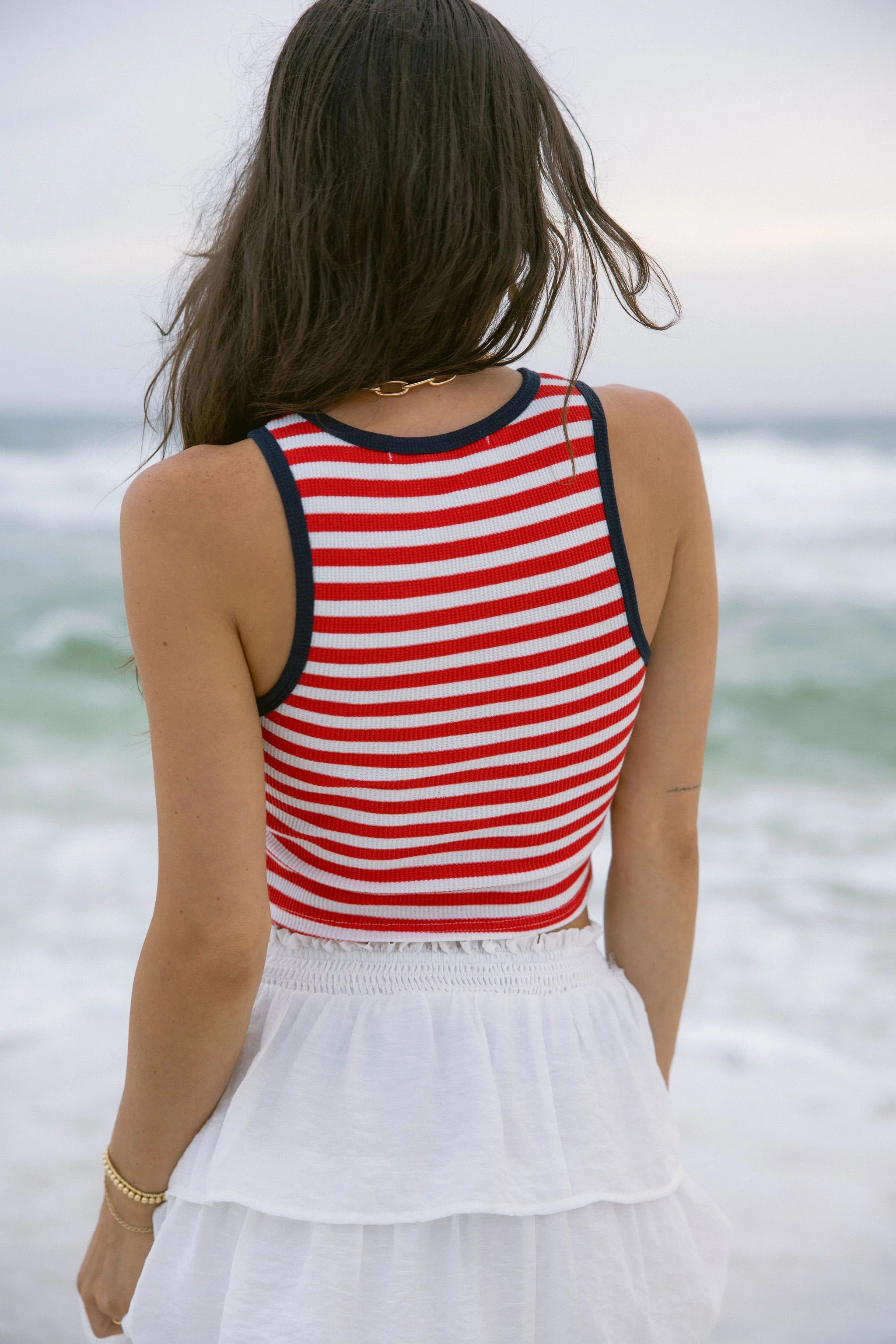 Felicity Red White & Blue Striped Tank Top - Image 5