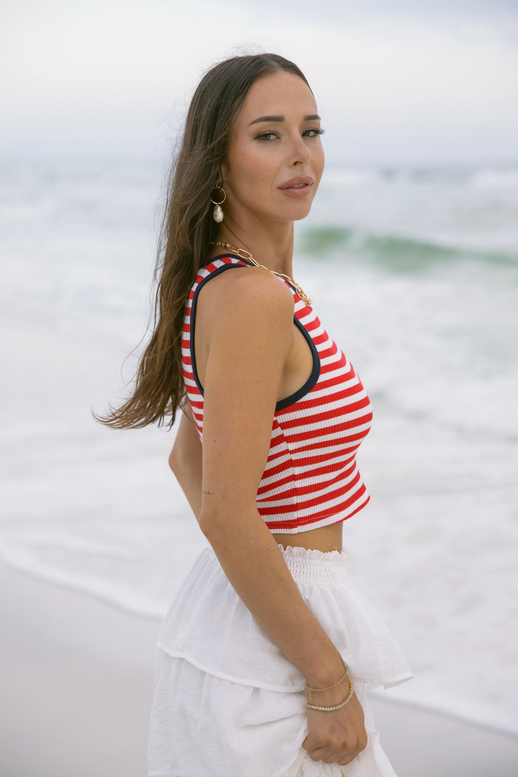 Felicity Red White & Blue Striped Tank Top - Image 6