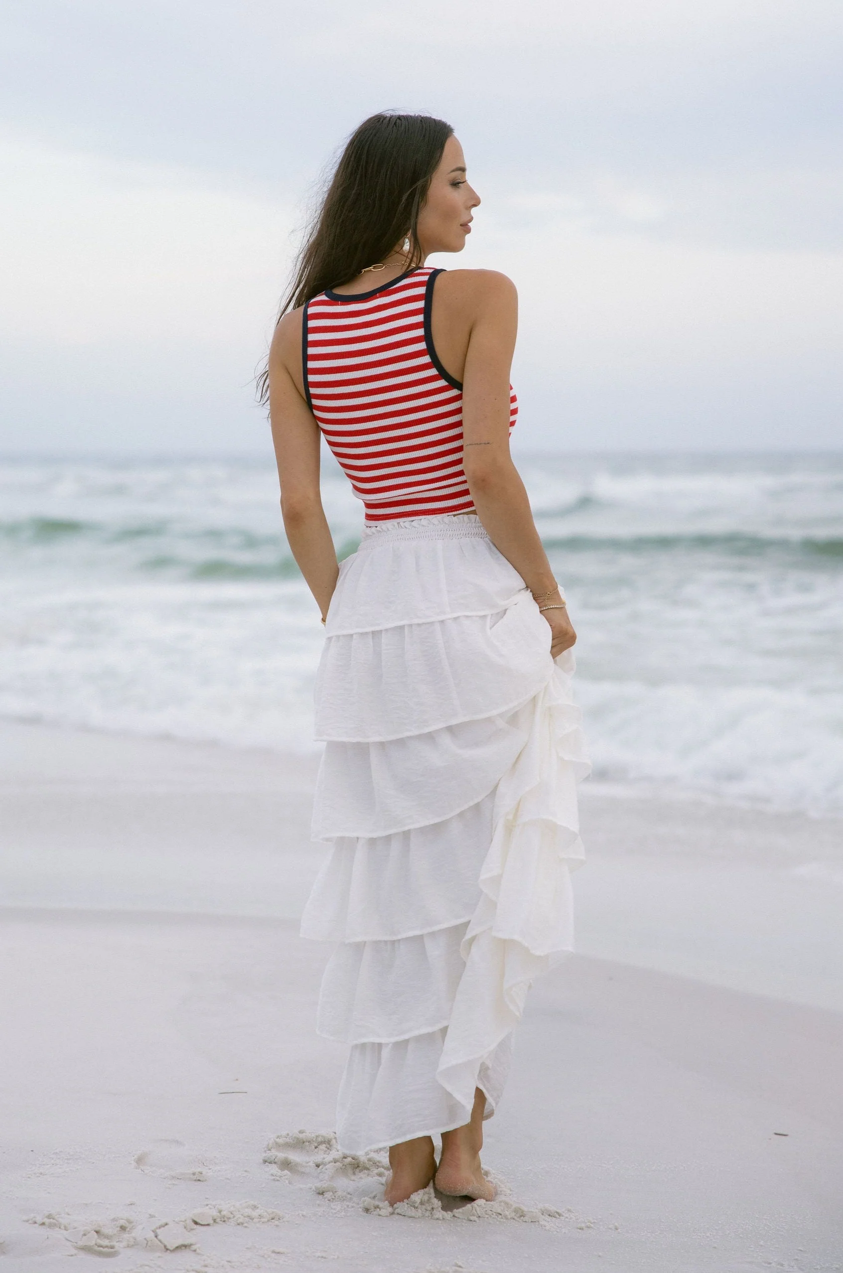 Felicity Red White & Blue Striped Tank Top - Image 8