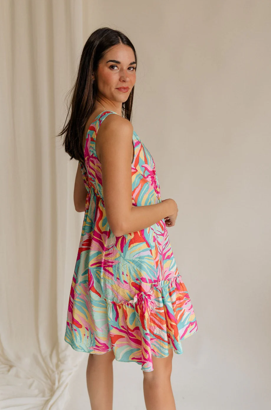 Florence Floral Print Sleeveless Mini Dress - Image 7