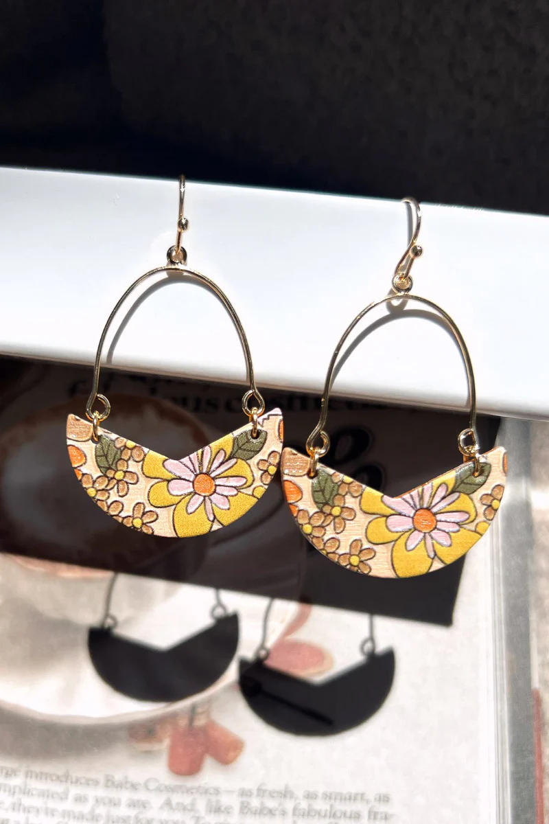 Flower Power Earrings in Mustard