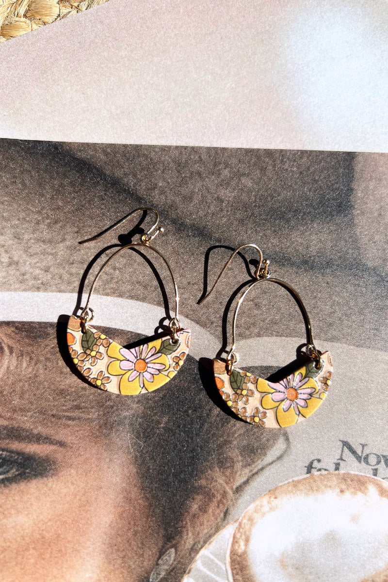 Flower Power Earrings in Mustard - Image 2