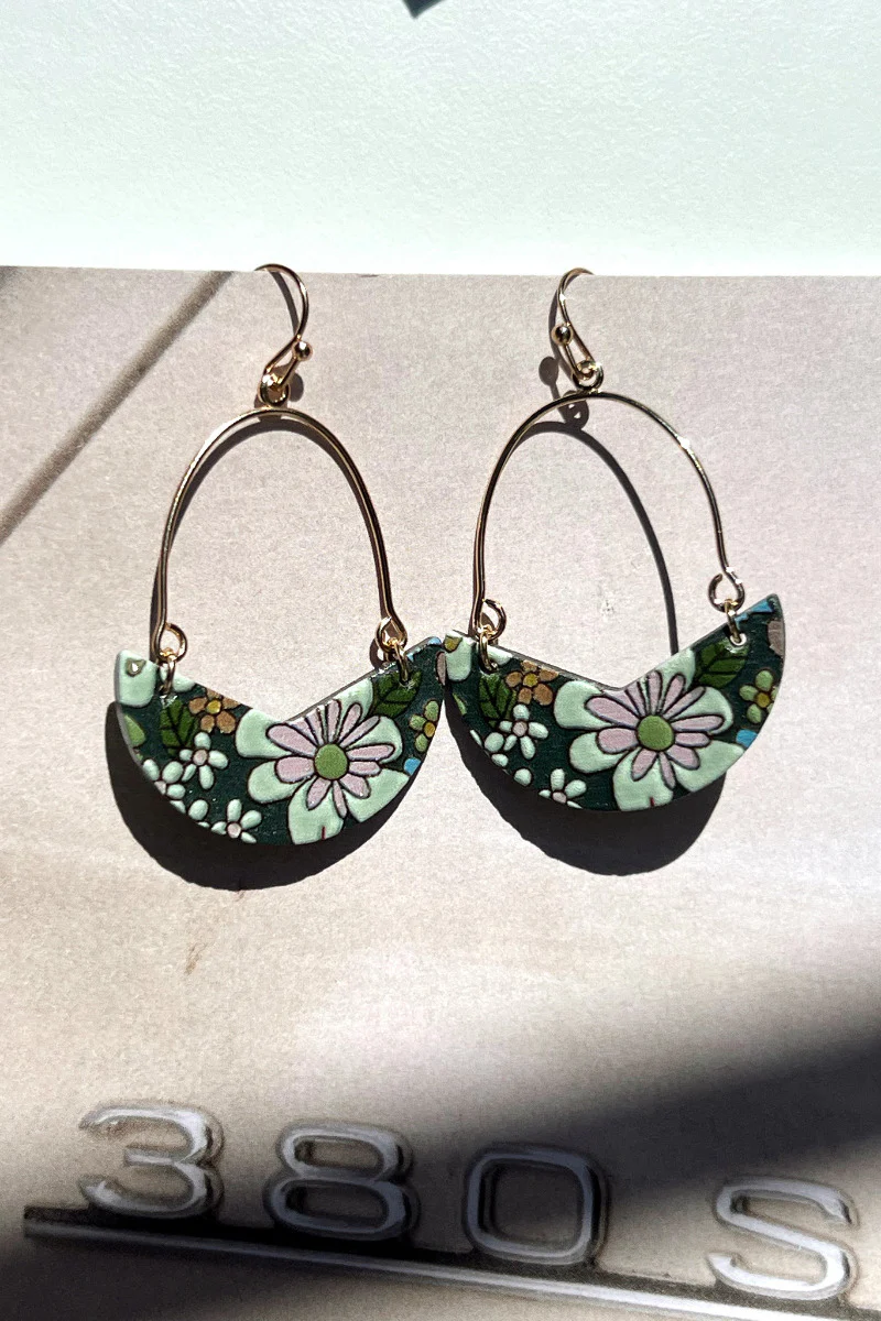 Flower Power Earrings in Sage
