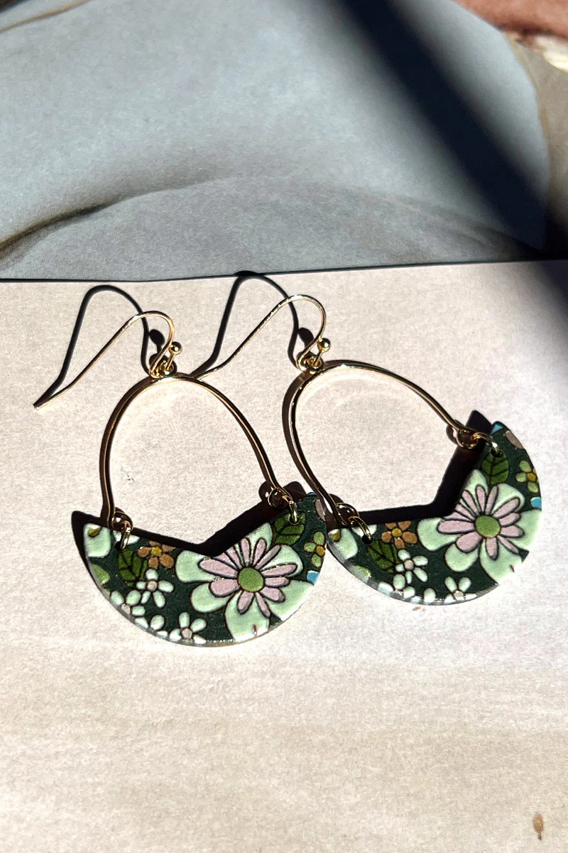 Flower Power Earrings in Sage - Image 3