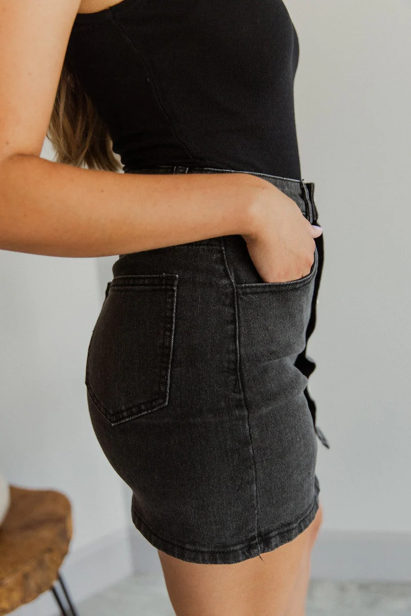 Follow Your Heart Denim Skirt - Image 3