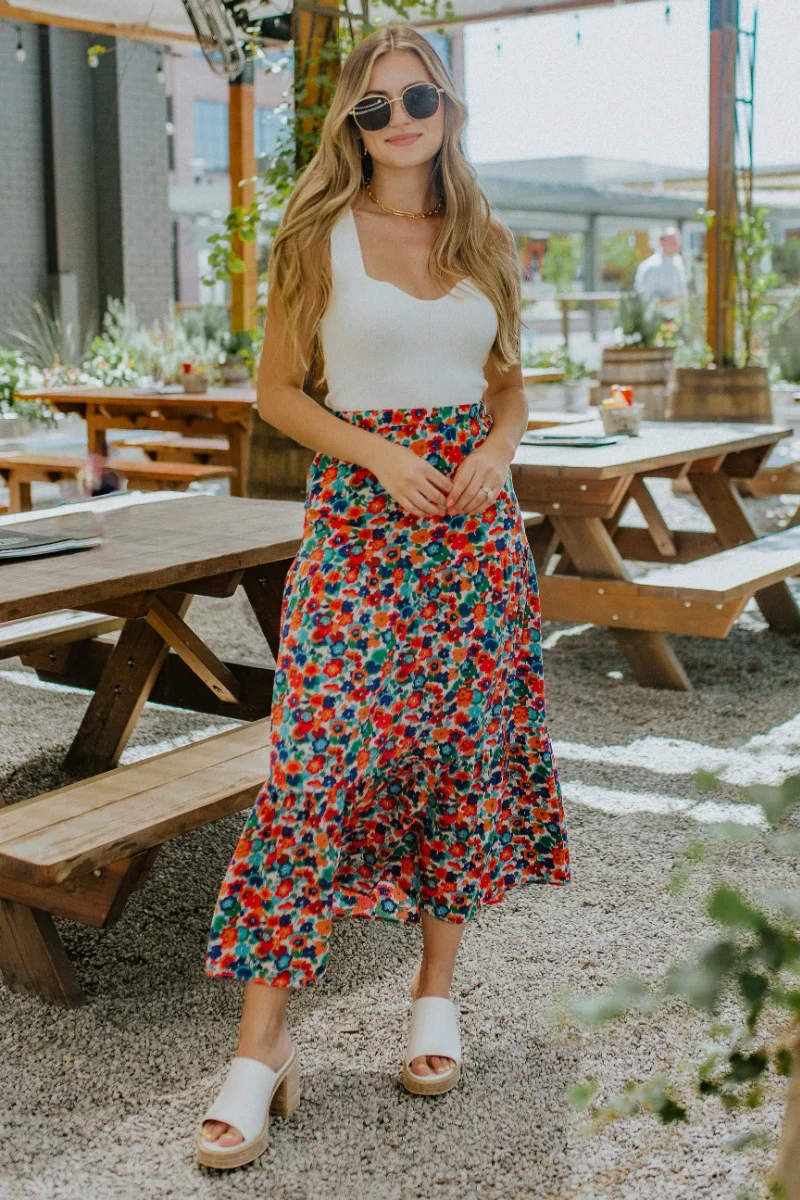 Forever Dreaming Floral Midi Skirt